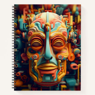Carnet Impressionnant Art Coloré Graphique Visage Humain