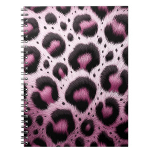 Carnet Imprimé animal à taches de fourrure léopard rose e