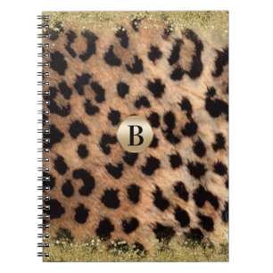 Carnet Imprimé animal léopard guépard paillettes dorées m