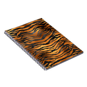 Carnet Imprimé animalier rayures de tigre noir marron gla
