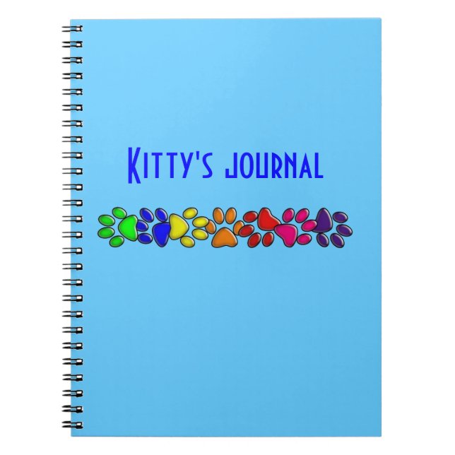 Carnet imprimé de chat arc-en-ciel (Devant)
