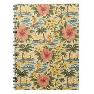 Carnet Imprimé de chemise hawaïenne délavé du milieu du s