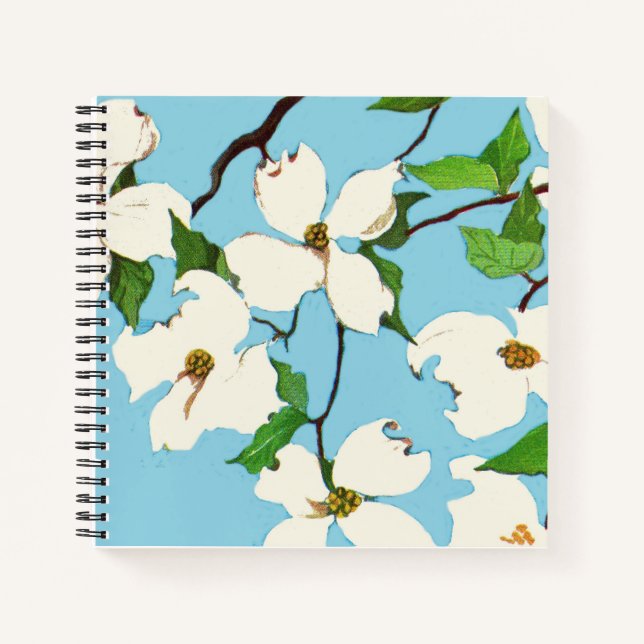 Carnet imprimé de fleurs de bois (Devant)