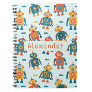 Carnet Imprimé de robot personnalisable mignon