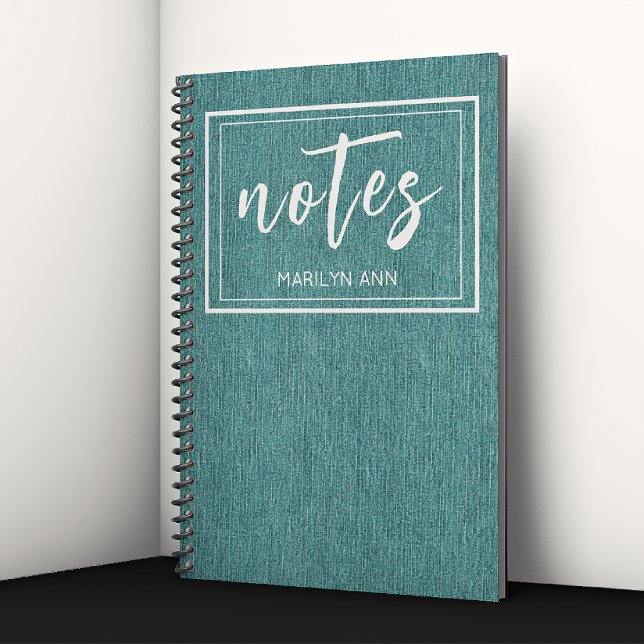 Carnet Imprimé en jean sarcelle tendance spirale classiqu (Créateur téléchargé)