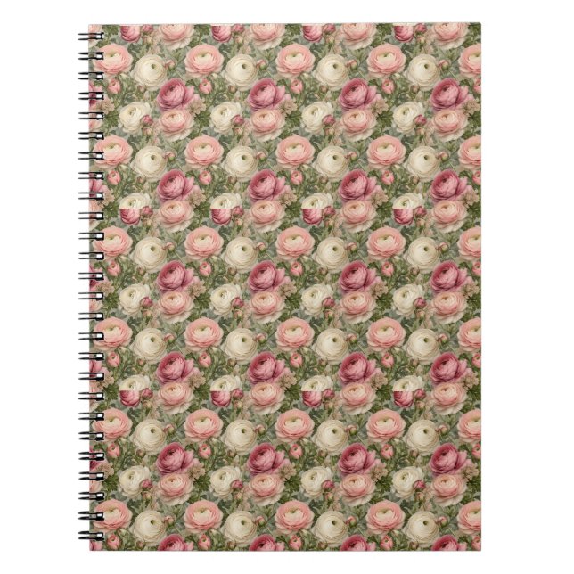 Carnet Imprimé floral de renoncule sophistiqué (Devant)