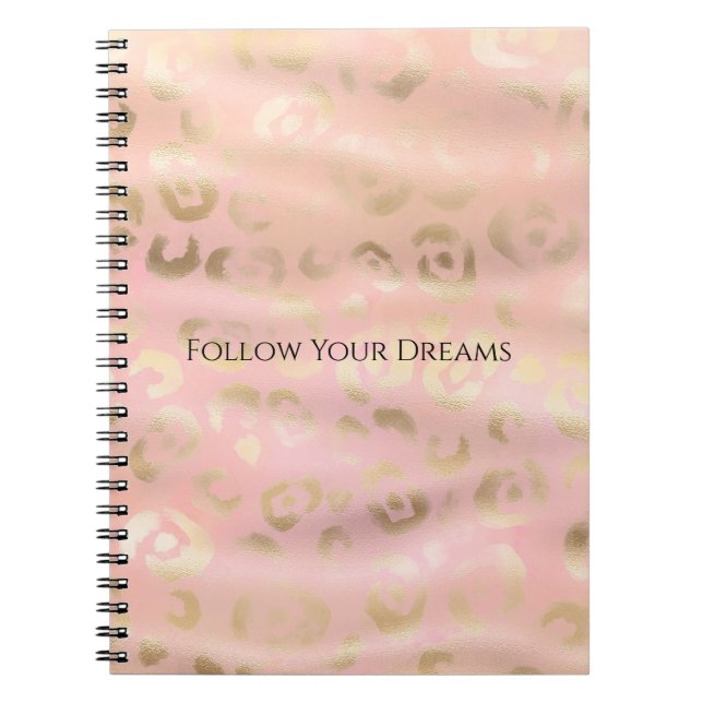 Carnet Imprimé léopard rose gold féminin animal  (Devant)