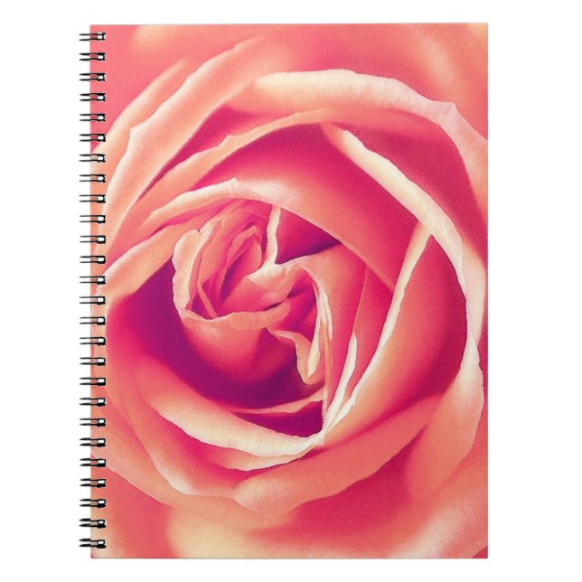 Carnet imprimé rose corail (Devant)