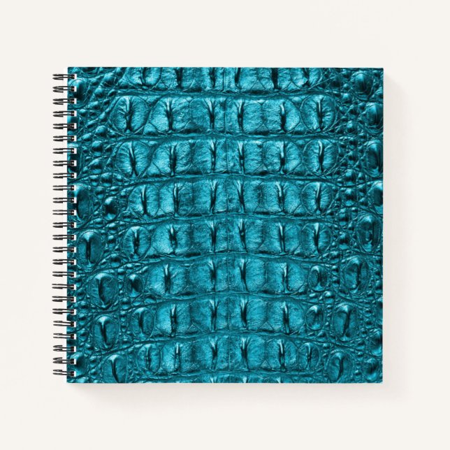 Carnet imprimé turquoise turquoise aqua bleu alligator te (Devant)
