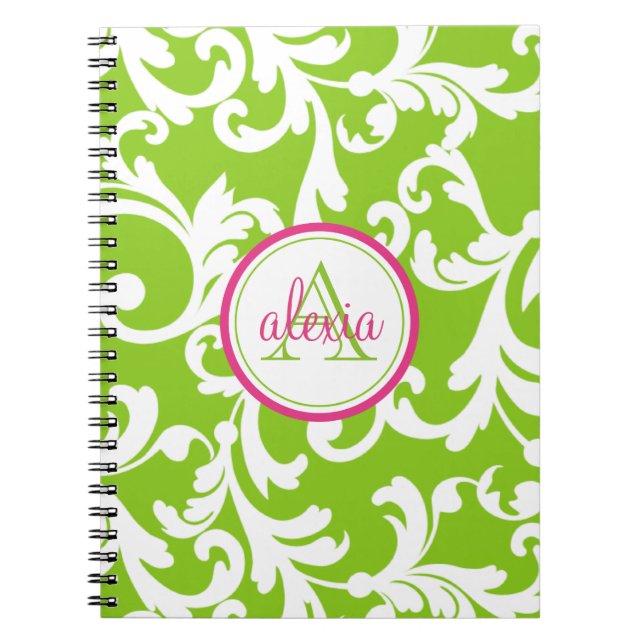 Carnet Imprimer les Damas monogrammes de framboise et de  (Devant)