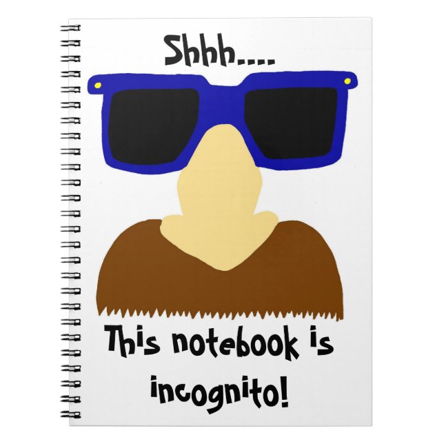 Carnet Incognito Mustache & Glasses Notebook (Devant)