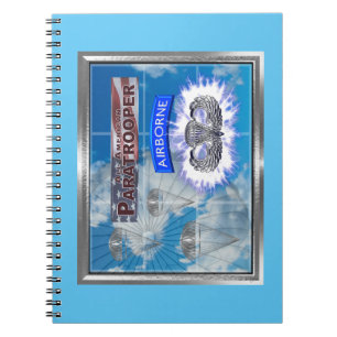 Carnet Incrédible parachutiste américain et drapeau