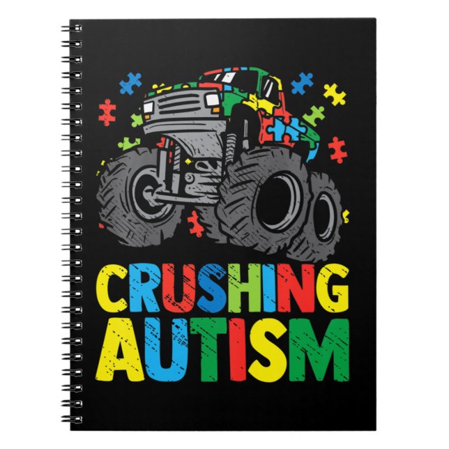 Carnet Incroyable camion monstre écrasant l'autisme (Devant)