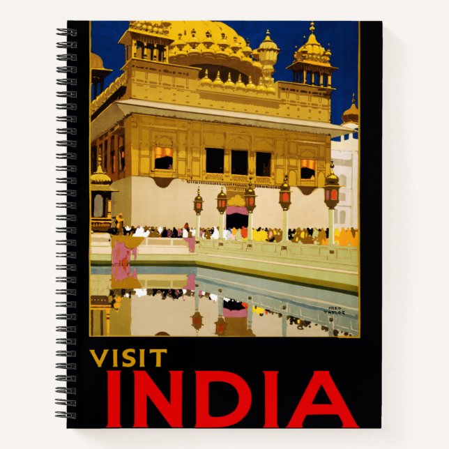 Carnet Inde affiche voyage art vintage indien (Devant)