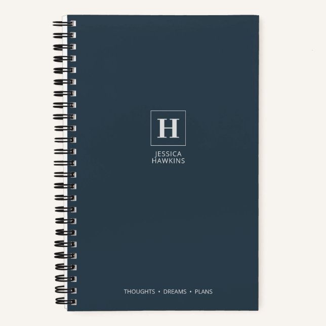 Carnet Indigo Bleu Nuit Classique Monogramme (Recto)