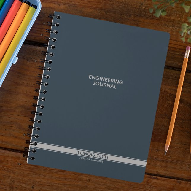 Carnet Indigo Bleu Nuit Classique Rayure Spirale (Créateur téléchargé)