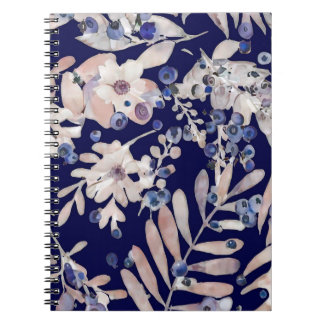 Carnet Indigo de minuit Eucalyptus et myrtille botanique