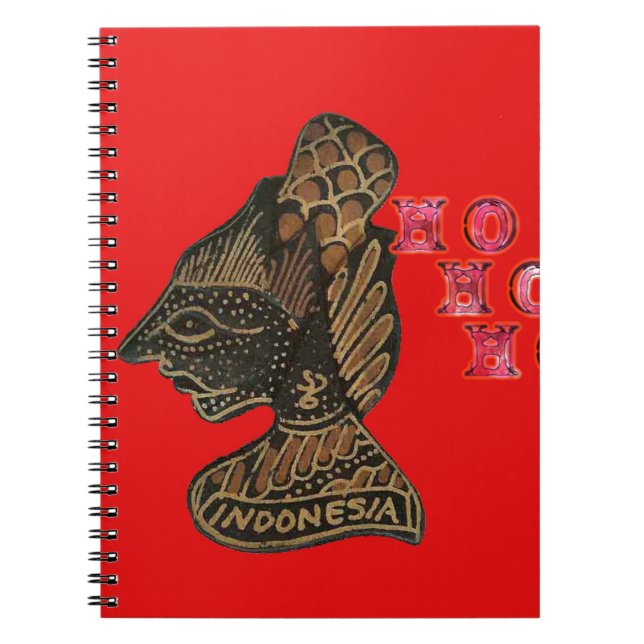 Carnet Indonesi Shadow Puppet Hohoho Design sur toile rou (Devant)