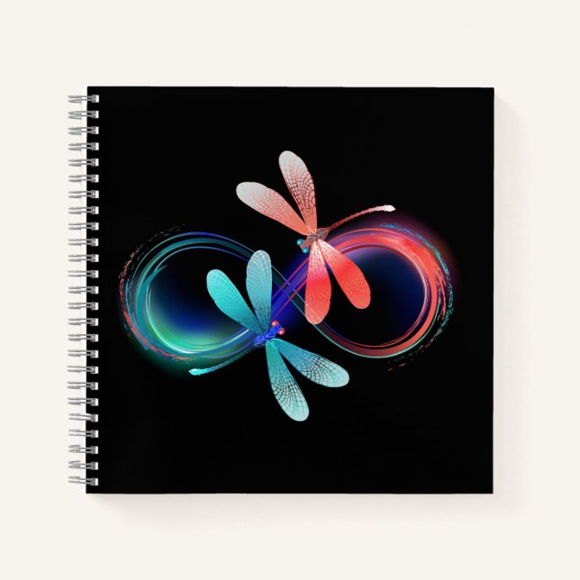 Carnet Infini avec des libellules lumineuses (Devant)