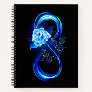 Carnet Infini lumineux avec rose bleue