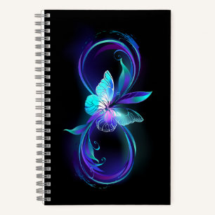 Carnet Infinité brillante avec papillon magique