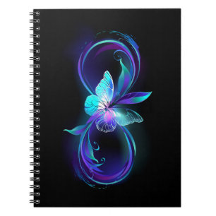Carnet Infinité brillante avec papillon magique