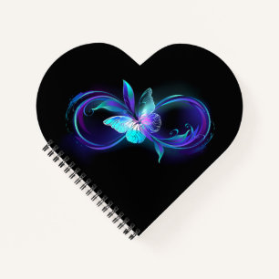 Carnet Infinité brillante avec papillon magique