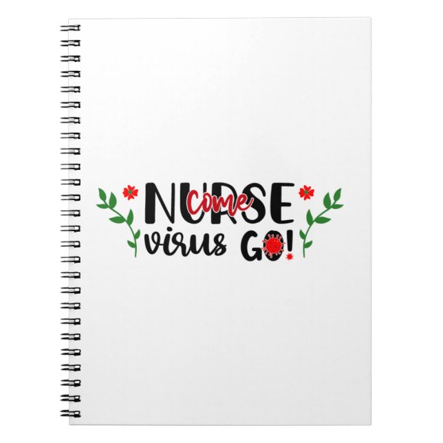 Carnet Infirmière Cadeau Come Virus Go (Devant)