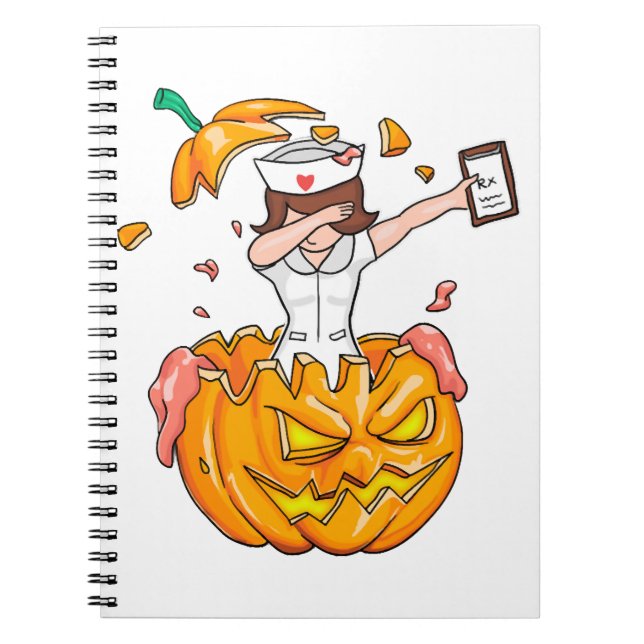 Carnet Infirmière Dabbing Halloween T-shirt Citrouille Da (Devant)