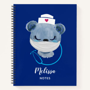 Carnet Infirmière de l'ours mignonne portant un Masque Mé