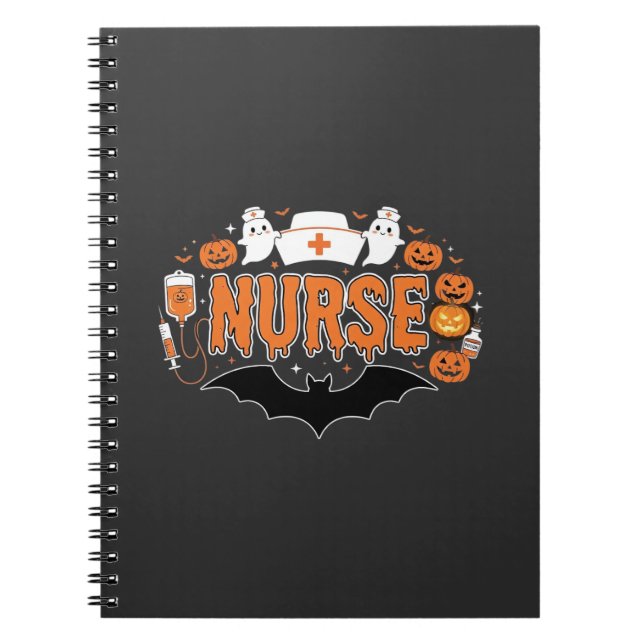 Carnet Infirmière d'Halloween dégoulinante de citrouille  (Devant)