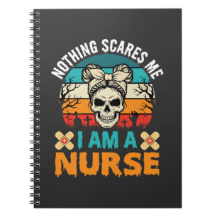 Carnet Infirmière d'Halloween Rien ne me fait peur Crâne