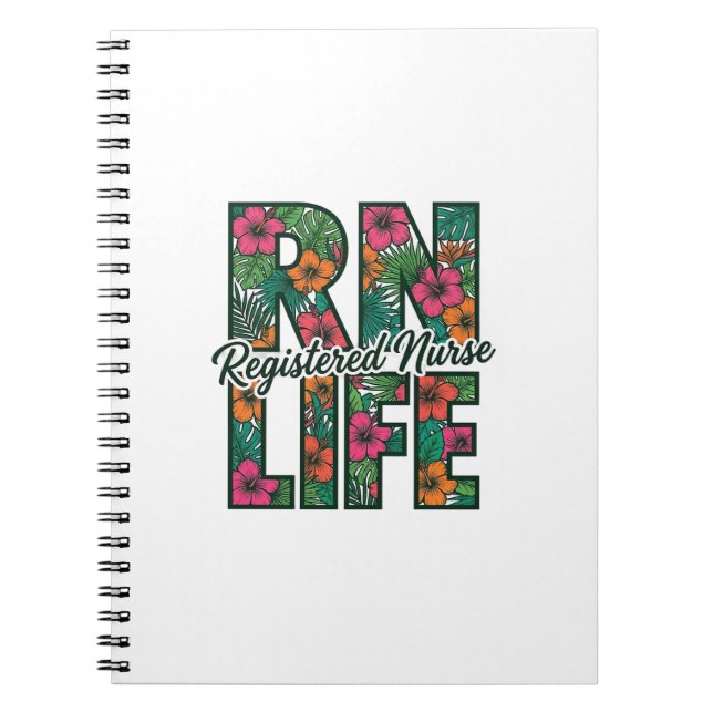 Carnet Infirmière diplômée RN Life Floral Vector Design_1 (Devant)
