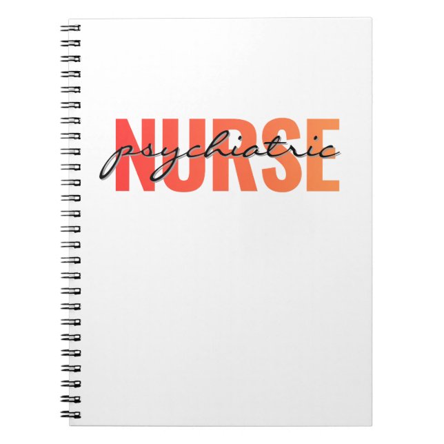 Carnet Infirmière en psychiatrie Typographie moderne (Devant)