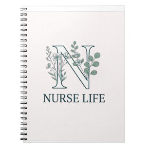 Carnet Infirmière Florale Vie Monogramme N