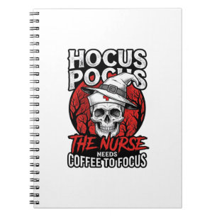Carnet Infirmière Halloween Crâne Café Focus Vintage T-Sh
