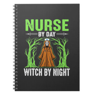 Carnet Infirmière le jour, sorcière la nuit, design Hallo