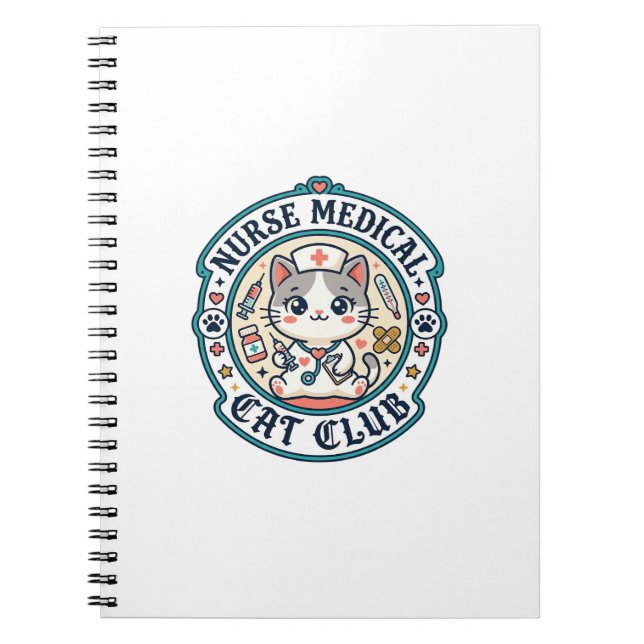 Carnet Infirmière médicale chat drôle conception amateur  (Devant)
