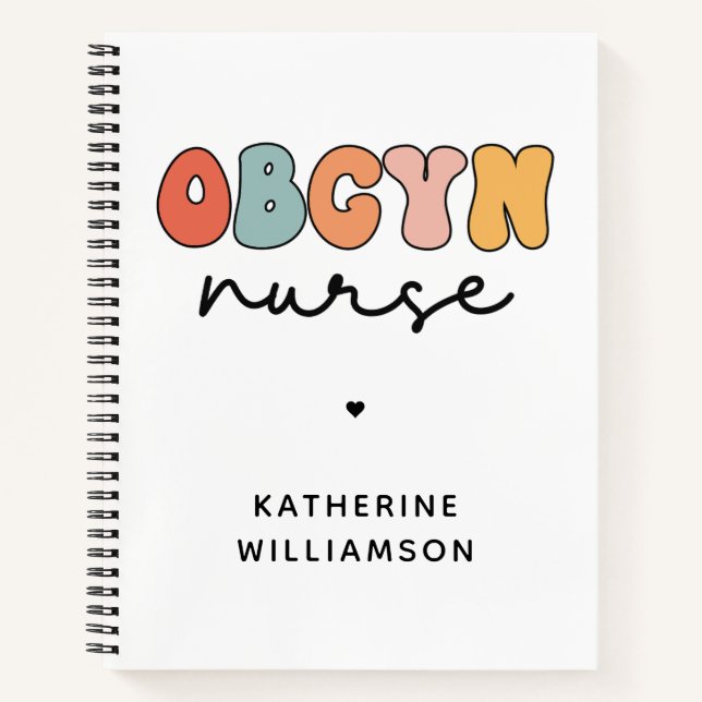 Carnet Infirmière Retro OBGYN personnalisée (Devant)