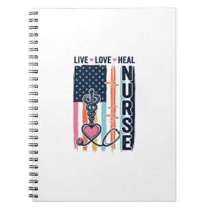 Carnet Infirmière Vive Amour Guérir Patriotique Vintage V