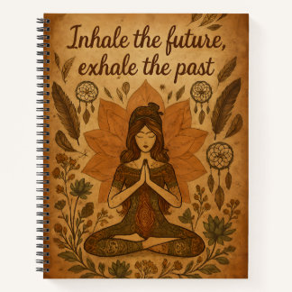 Carnet Inhale the Future, Exhale the Past – Boho Notebook