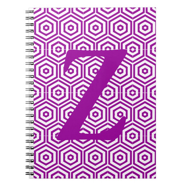 Carnet - Initiale avec Motif Hexagon (Devant)