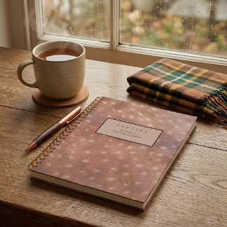 Carnet Initiale de monogramme à motif de faon d'académie