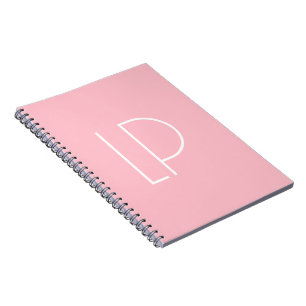 Carnet Initiale moderne minimaliste élégante sur fond ros