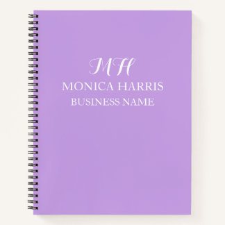 Carnet Initiale professionnelle en monogramme violet pour