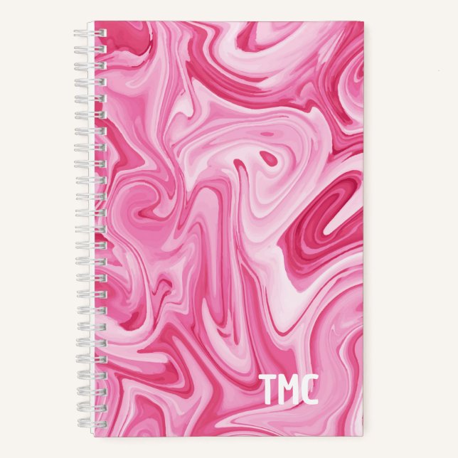 Carnet INITIALES D'Art Peint Swirl Jour des Valentines ro (Recto)
