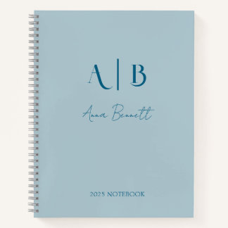 Carnet Initiales de monogramme personnalisé moderne paste