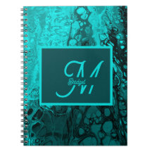 Initiales du monogramme tendance en marbre d'Aqua