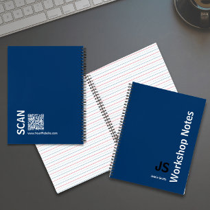 Carnet Initiales minimales Atelier Bleu Blanc
