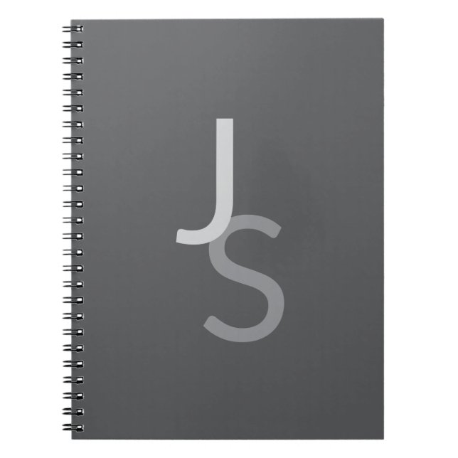 Carnet Initiales monogrammes à chevauchement moderne | Gr (Devant)